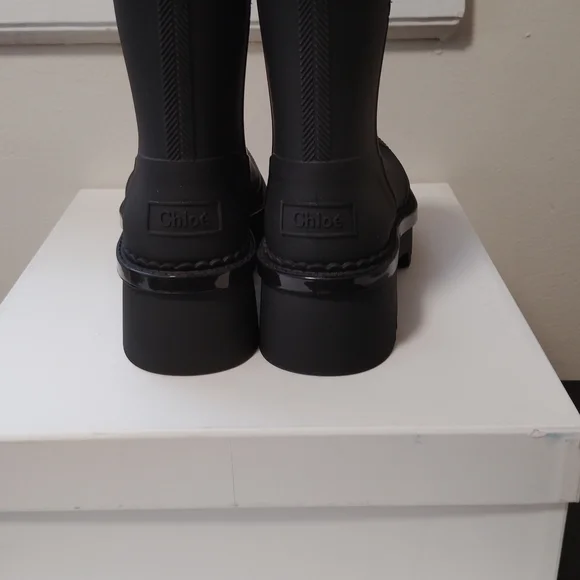 Chloe Raina Black Rain Boots